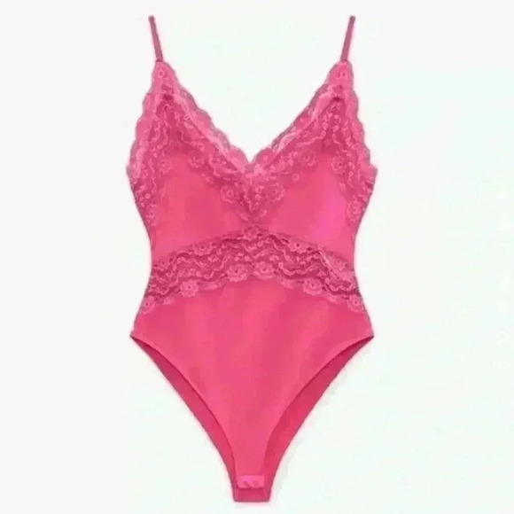 Zara pink  lace bodysuit - Picture 2 of 11